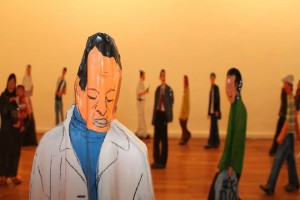 Installation view of Hany Rashed's "Toys" (2014) at Mashrabia Gallery, Cairo. Image copyright the artist.